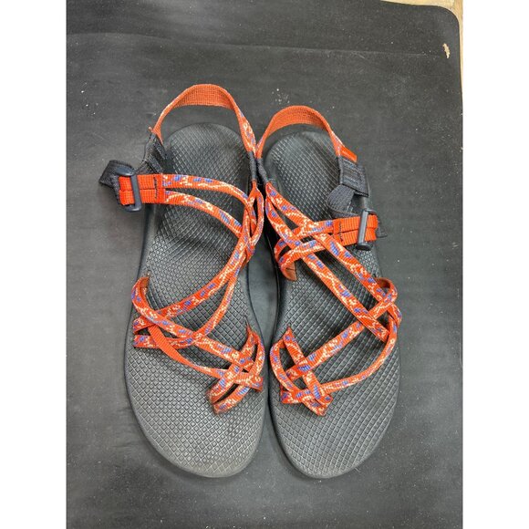 Chaco Womens Z/Cloud Sandals Size 11 Red & Blue Adjustable Straps Outdoor - Picture 3 of 9